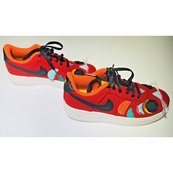 Nike Air Force One LV8 LOW CHINESE NEW YEAR RED, BLACK, ORANGE, YOUTH SIZE 1.5 - Picture 5 of 12